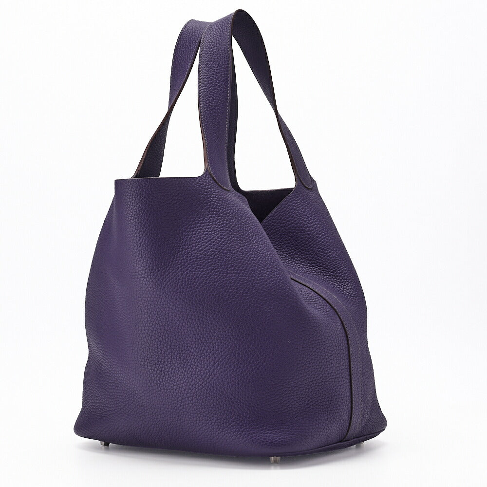 HERMES Tote Bag Picotan Rock GM Tryon Clemence Ultra Violet Silver-Tone Hardware Pre-Owned - Vintage La Charme