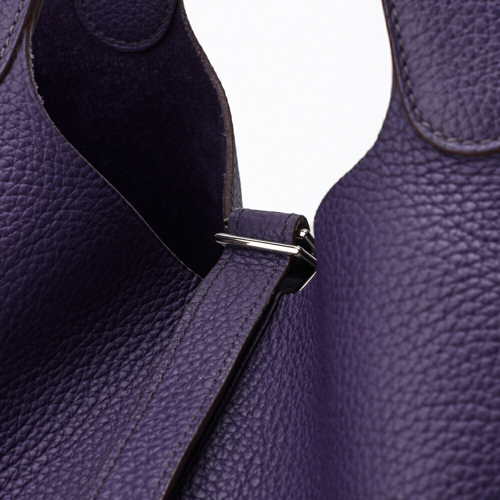 HERMES Tote Bag Picotan Rock GM Tryon Clemence Ultra Violet Silver-Tone Hardware Pre-Owned - Vintage La Charme