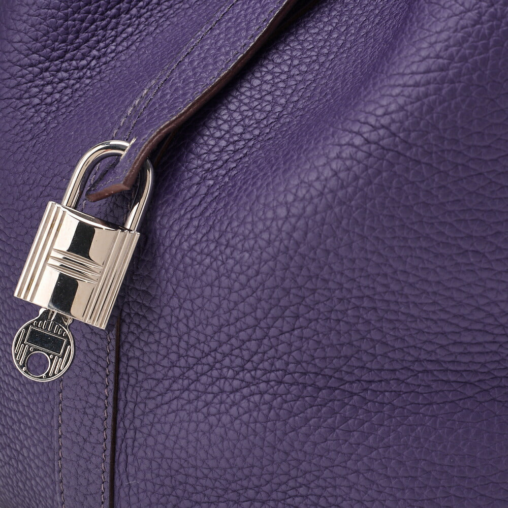 HERMES Tote Bag Picotan Rock GM Tryon Clemence Ultra Violet Silver-Tone Hardware Pre-Owned - Vintage La Charme