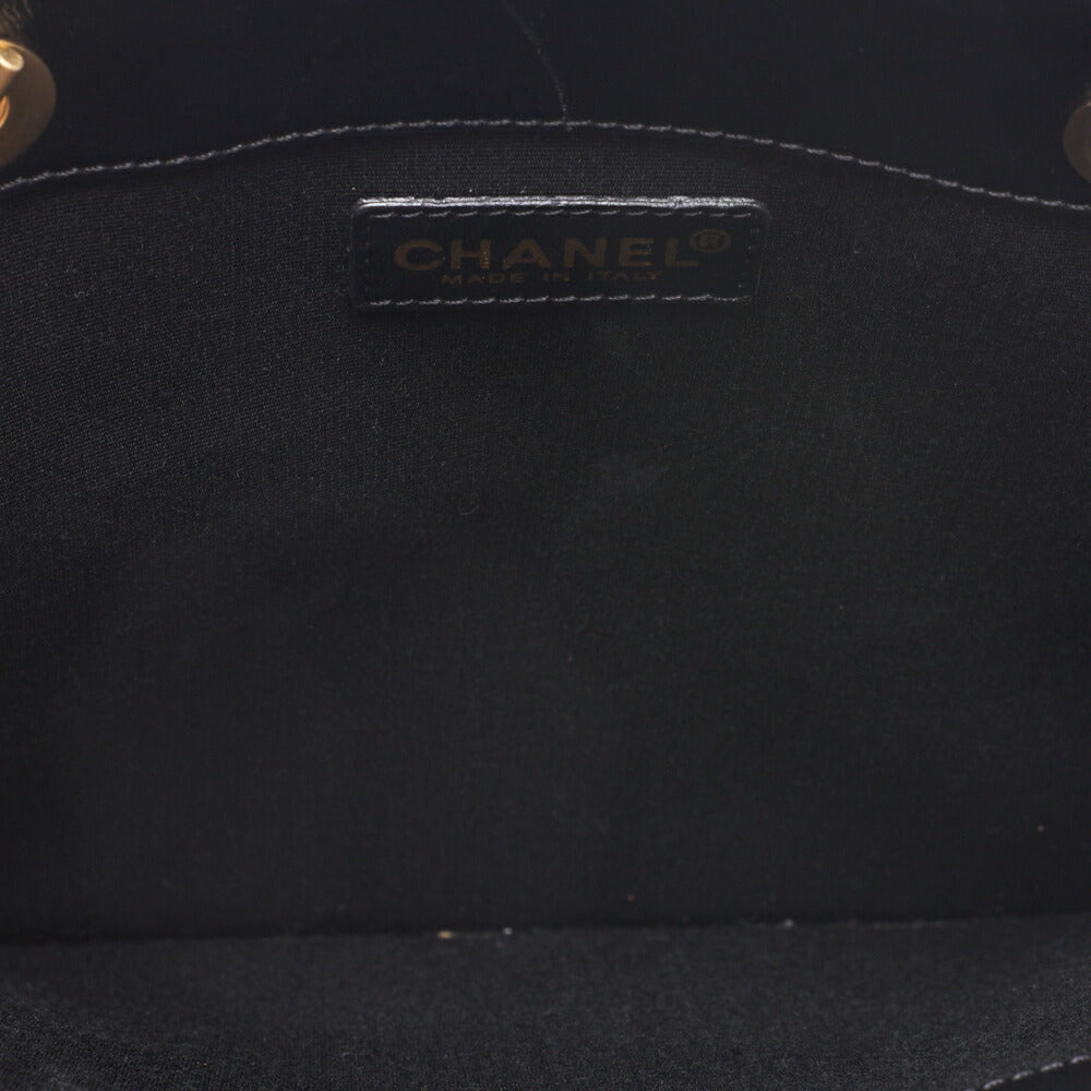 CHANEL Handbag, Icon Design, Cotton, Black, Gold-Tone Hardware, Pre-Owned - Vintage La Charme