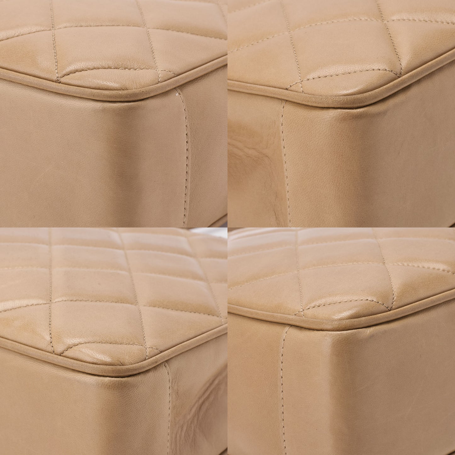 CHANEL Handbag Matelasse Turn Lock Lambskin Beige Gold-Tone Hardware Pre-Owned - Vintage La Charme
