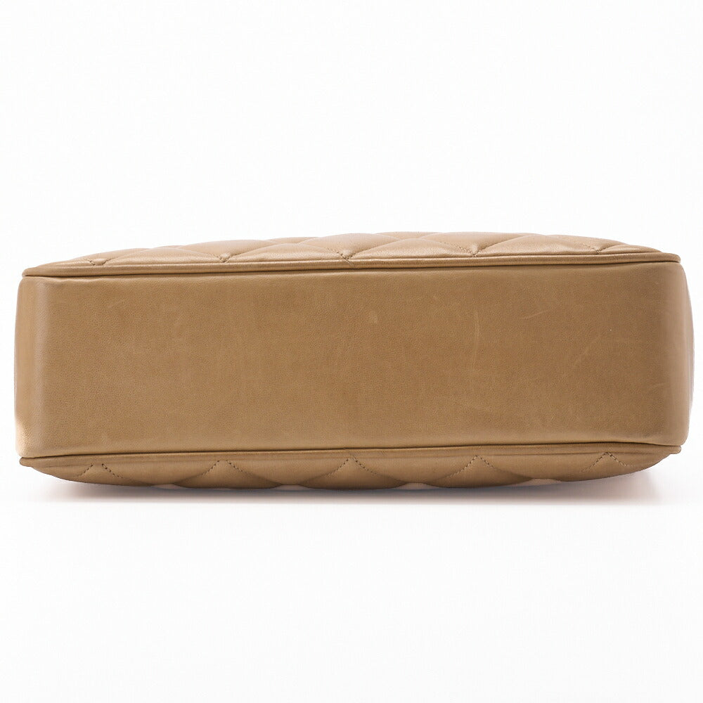 CHANEL Handbag Matelasse Turn Lock Lambskin Beige Gold-Tone Hardware Pre-Owned - Vintage La Charme