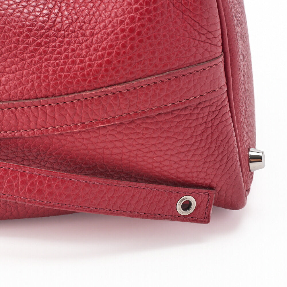 HERMES Picotin Lock PM Handbag, Tryon Clemence, Rouge Garance, Silver-Tone Hardware, Pre-Owned - Vintage La Charme