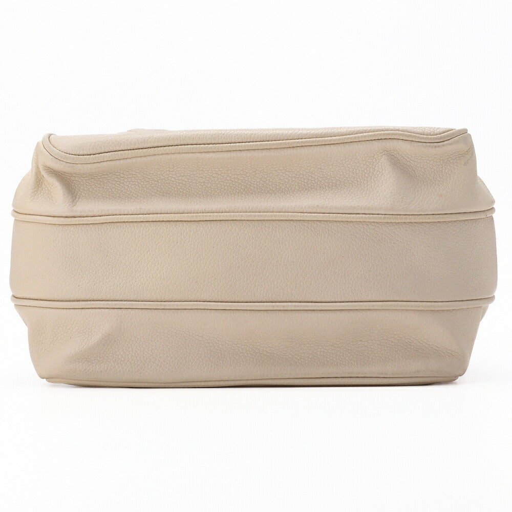 CHANEL Shoulder Bag, Matelasse, 2.55 Lock, Soft Caviar, Ivory, Silver-Tone Hardware, Pre-Owned - Vintage La Charme