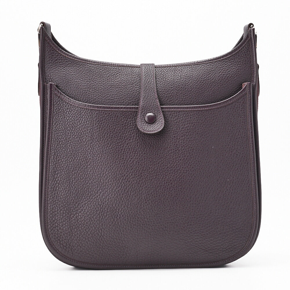 HERMES Shoulder Bag Evelyn PM 2WAY Taurillon Clemence Prune Silver-Tone Hardware Pre-Owned - Vintage La Charme