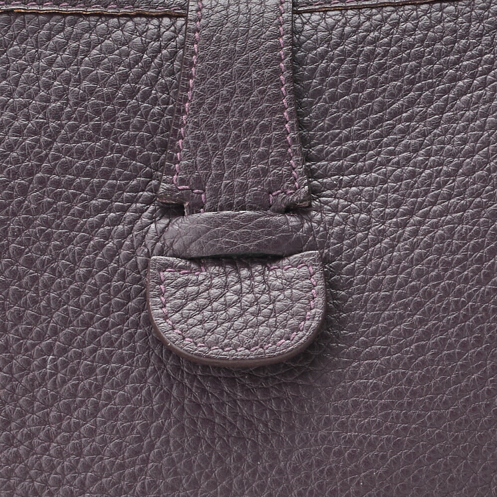 HERMES Shoulder Bag Evelyn PM 2WAY Taurillon Clemence Prune Silver-Tone Hardware Pre-Owned - Vintage La Charme