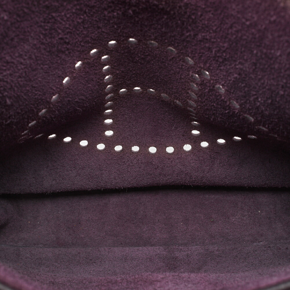 HERMES Shoulder Bag Evelyn PM 2WAY Taurillon Clemence Prune Silver-Tone Hardware Pre-Owned - Vintage La Charme