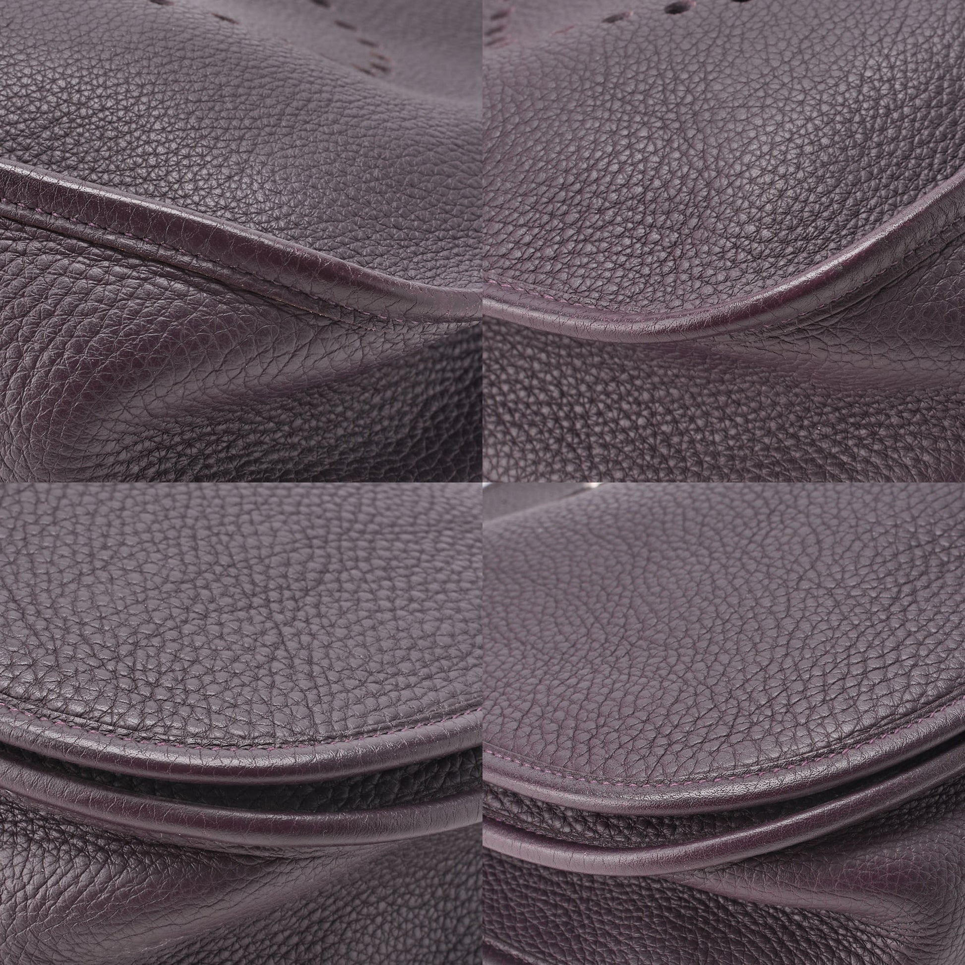 HERMES Shoulder Bag Evelyn PM 2WAY Taurillon Clemence Prune Silver-Tone Hardware Pre-Owned - Vintage La Charme