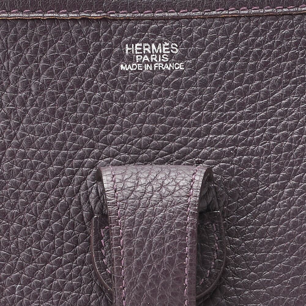 HERMES Shoulder Bag Evelyn PM 2WAY Taurillon Clemence Prune Silver-Tone Hardware Pre-Owned - Vintage La Charme