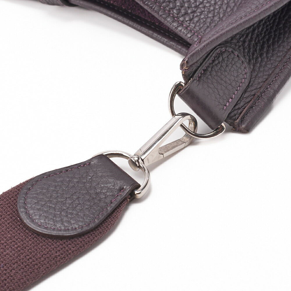 HERMES Shoulder Bag Evelyn PM 2WAY Taurillon Clemence Prune Silver-Tone Hardware Pre-Owned - Vintage La Charme