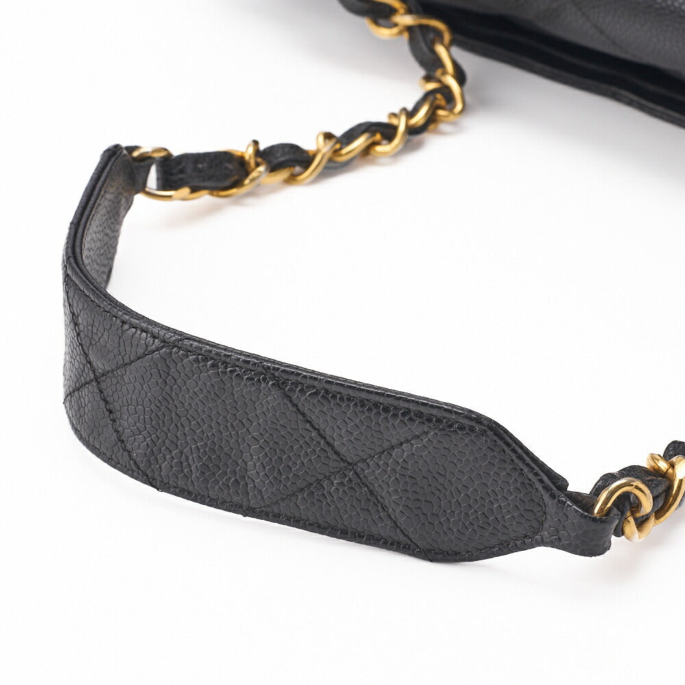 CHANEL Shoulder Tote Bag Matelasse Caviar Skin Black Gold-Tone Hardware Pre-Owned - Vintage La Charme