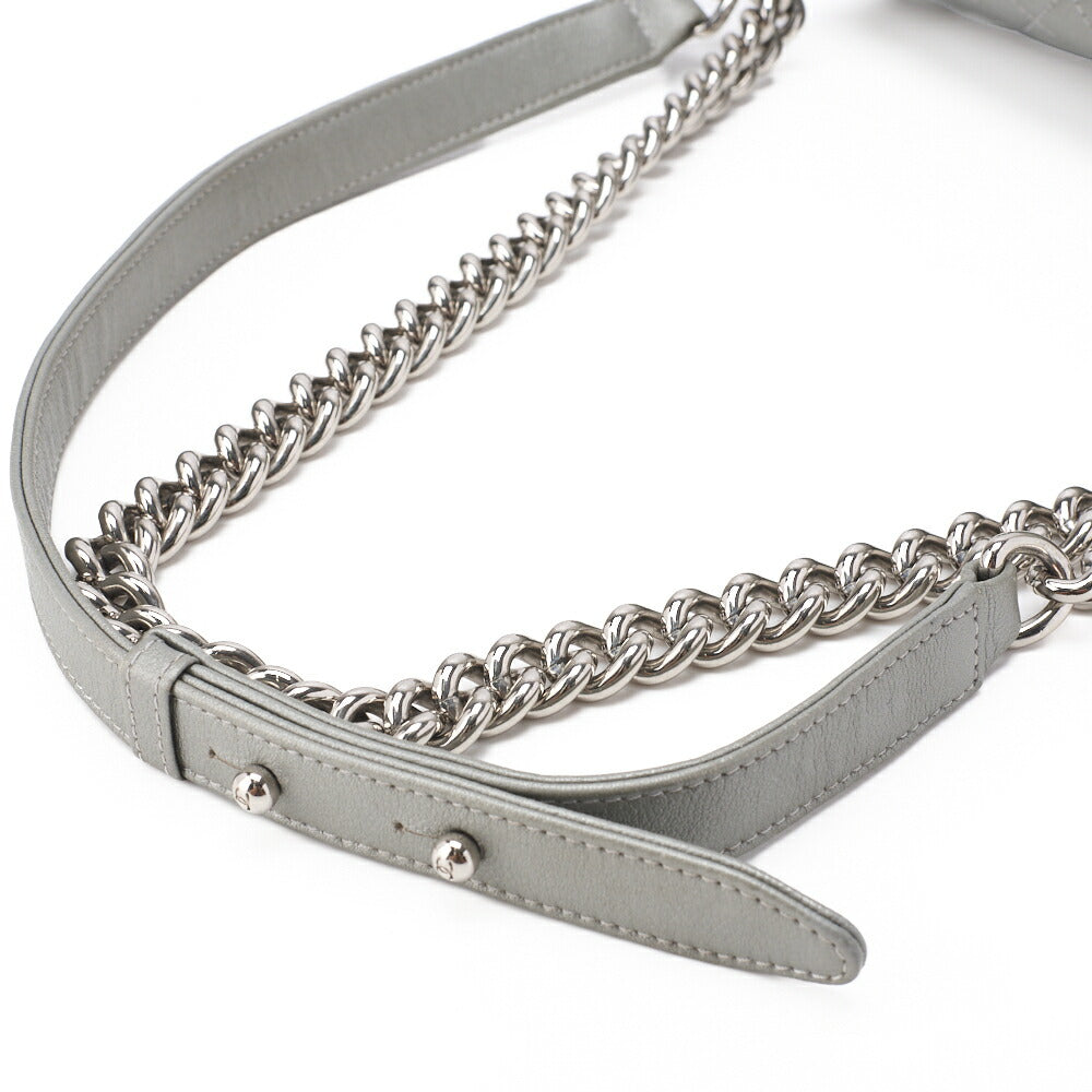 CHANEL Boy Chanel Matelasse Chain Shoulder Bag Caviar Skin Silver-Tone Hardware Pre-Owned - Vintage La Charme