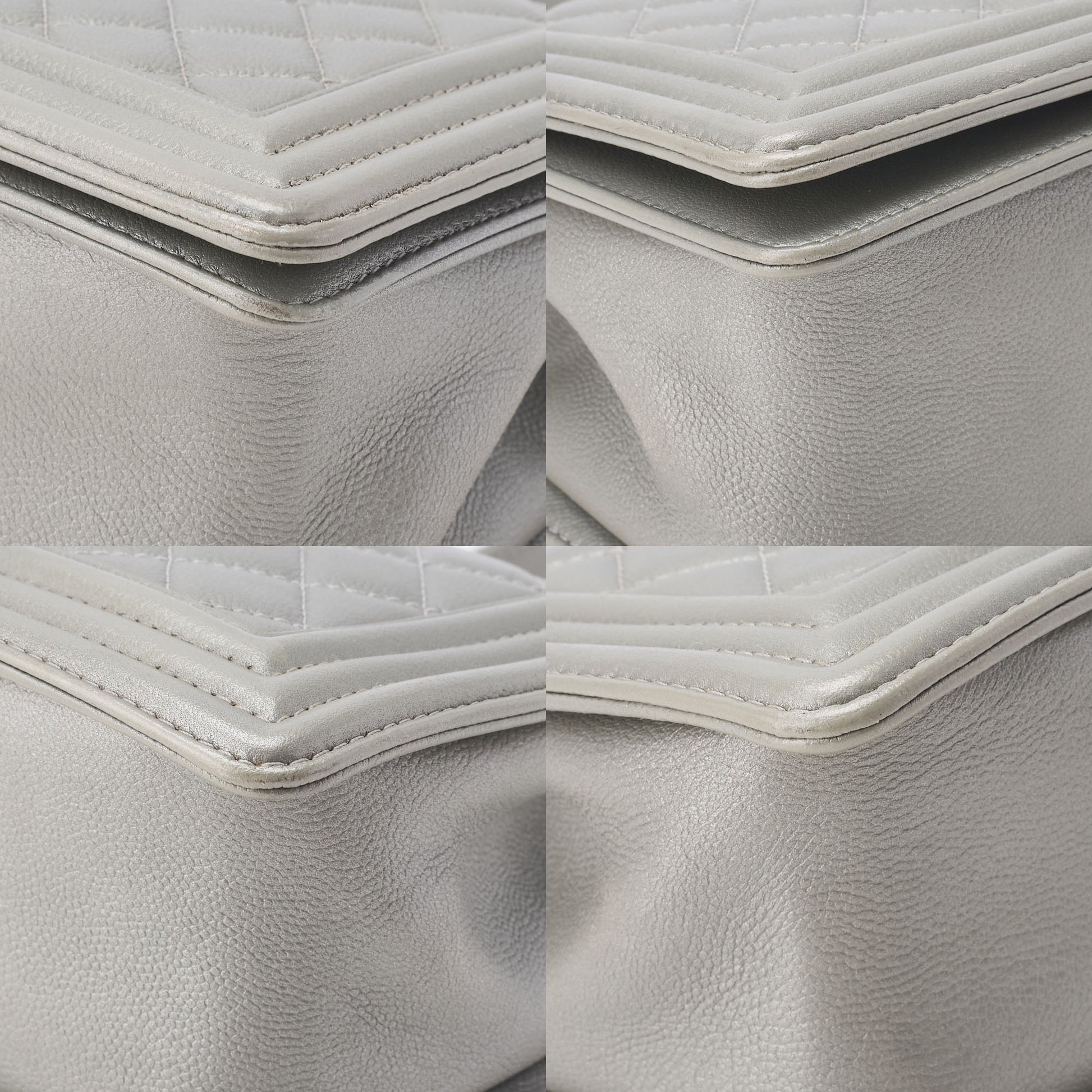 CHANEL Boy Chanel Matelasse Chain Shoulder Bag Caviar Skin Silver-Tone Hardware Pre-Owned - Vintage La Charme