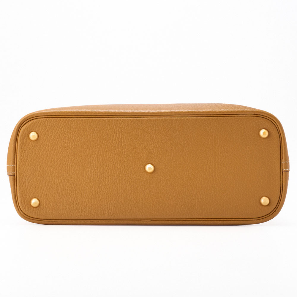 HERMES Bolide 35 Handbag Shoulder Bag Fjord Leather Natural Gold-Tone Hardware Pre-Owned - Vintage La Charme