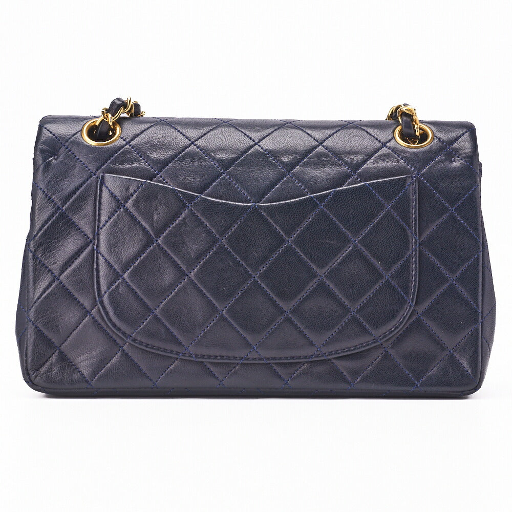 CHANEL Chain Shoulder Bag Matelasse Lambskin Navy Gold-Tone Hardware Pre-Owned - Vintage La Charme