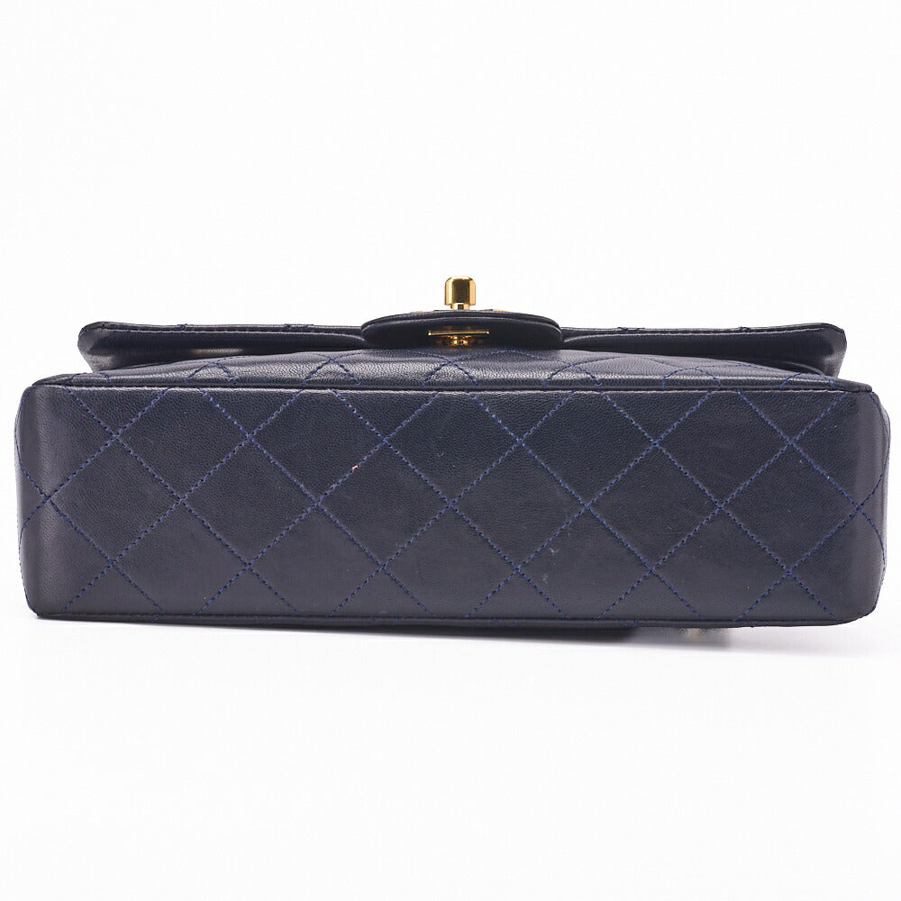 CHANEL Chain Shoulder Bag Matelasse Lambskin Navy Gold-Tone Hardware Pre-Owned - Vintage La Charme