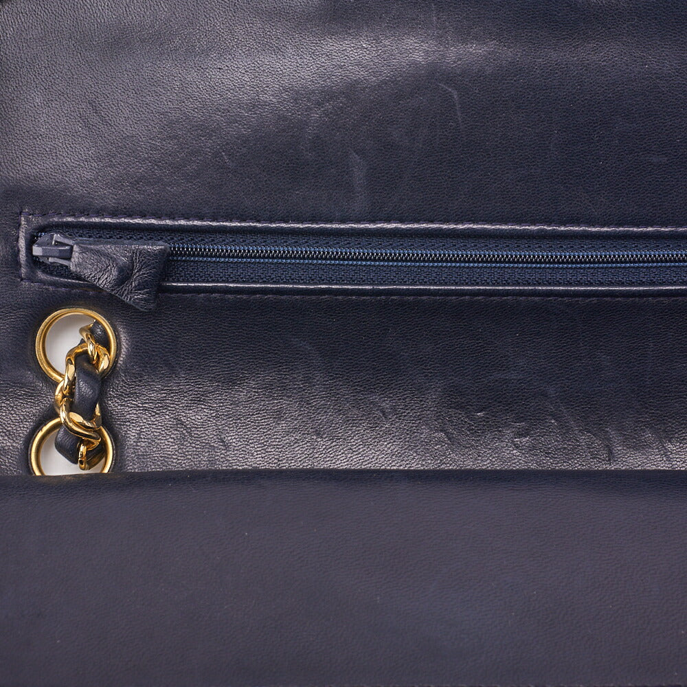 CHANEL Chain Shoulder Bag Matelasse Lambskin Navy Gold-Tone Hardware Pre-Owned - Vintage La Charme