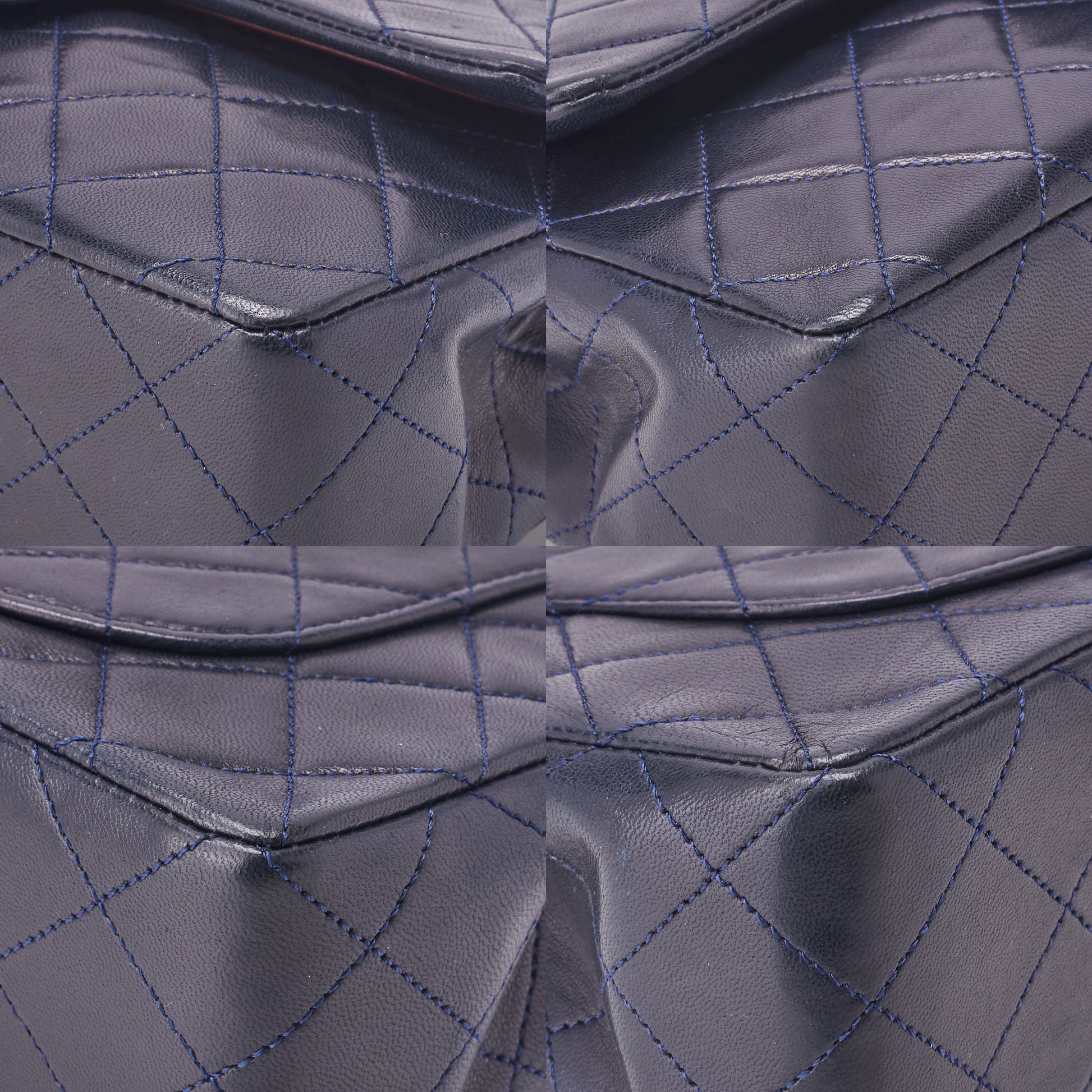 CHANEL Chain Shoulder Bag Matelasse Lambskin Navy Gold-Tone Hardware Pre-Owned - Vintage La Charme