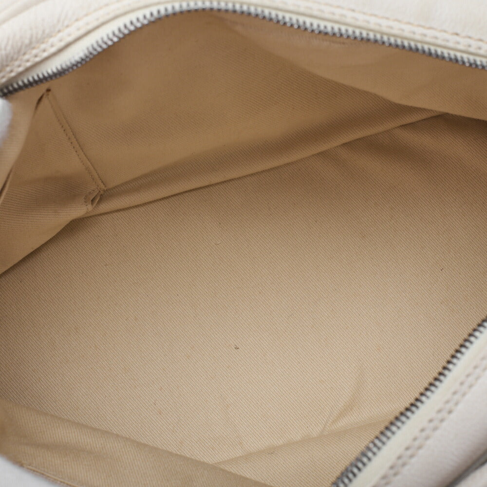 CHANEL Chain Shoulder Bag Wild Stitch Calfskin White Silver-Tone Hardware Pre-Owned - Vintage La Charme