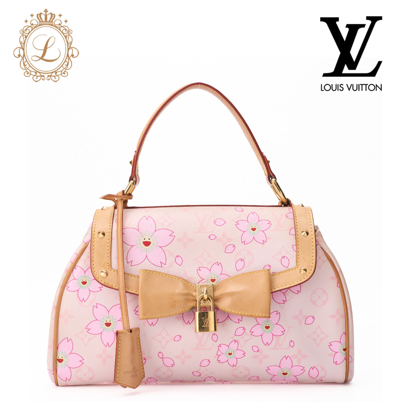 Louis Vuitton Shoulder Handbag Sac Retro PM Monogram Cherry Blossom Canvas Pink Gold-Tone Hardware Pre-Owned - Vintage La Charme