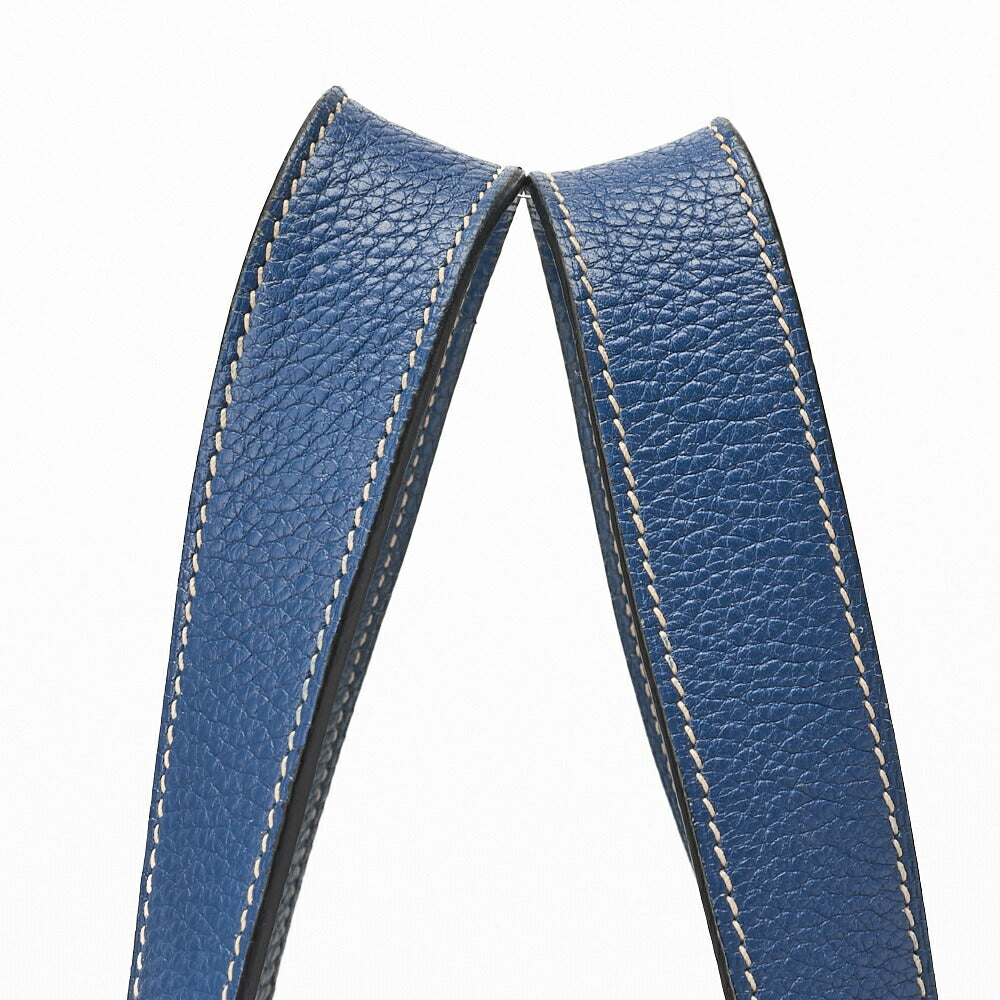 HERMES Picotan MM Handbag Tryon Clemence Blue Tempete Silver-Tone Hardware Pre-Owned - Vintage La Charme