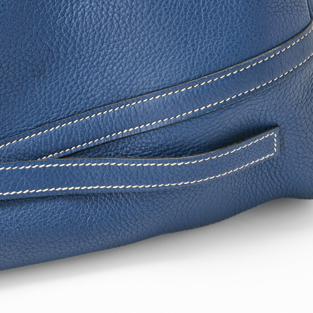 HERMES Picotan MM Handbag Tryon Clemence Blue Tempete Silver-Tone Hardware Pre-Owned - Vintage La Charme