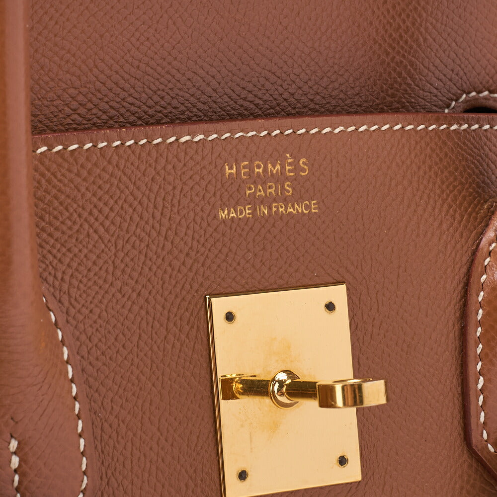 HERMES Birkin 35 Handbag Kushbel Gold, Gold Fittings, Pre-Owned - Vintage La Charme