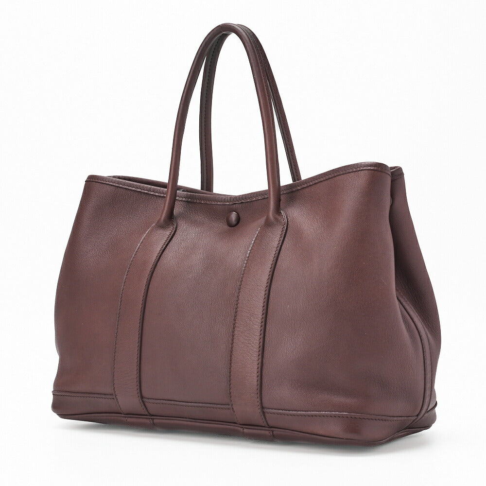 HERMES Garden Party TPM Tote Bag Swift Havana Silver-Tone Hardware Pre-Owned - Vintage La Charme