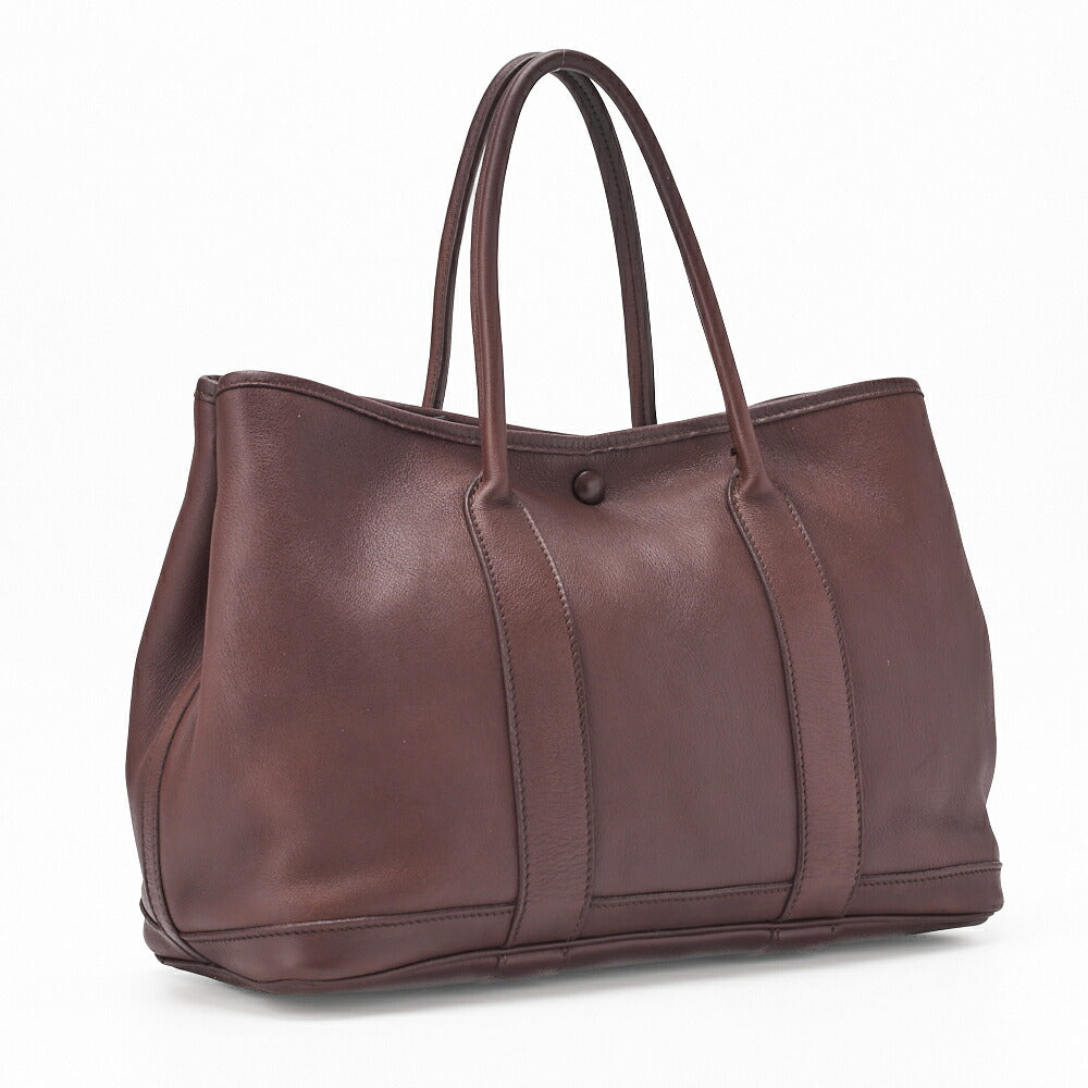 HERMES Garden Party TPM Tote Bag Swift Havana Silver-Tone Hardware Pre-Owned - Vintage La Charme