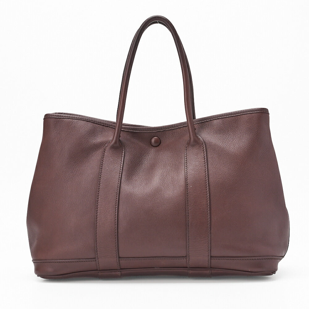 HERMES Garden Party TPM Tote Bag Swift Havana Silver-Tone Hardware Pre-Owned - Vintage La Charme