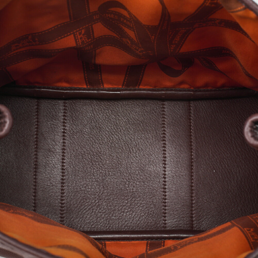 HERMES Garden Party TPM Tote Bag Swift Havana Silver-Tone Hardware Pre-Owned - Vintage La Charme