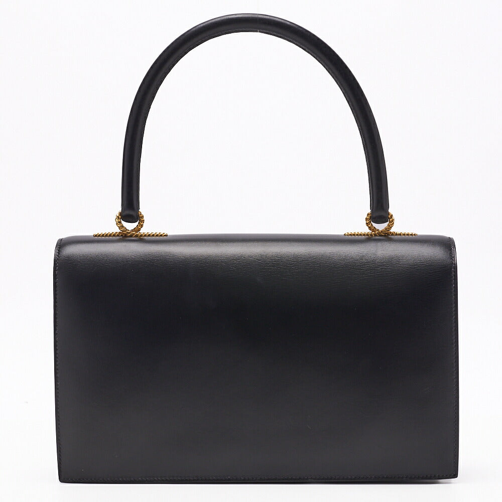 HERMES Cordeliere Handbag, Box Calf, Black, Gold-Tone Hardware, Pre-Owned - Vintage La Charme