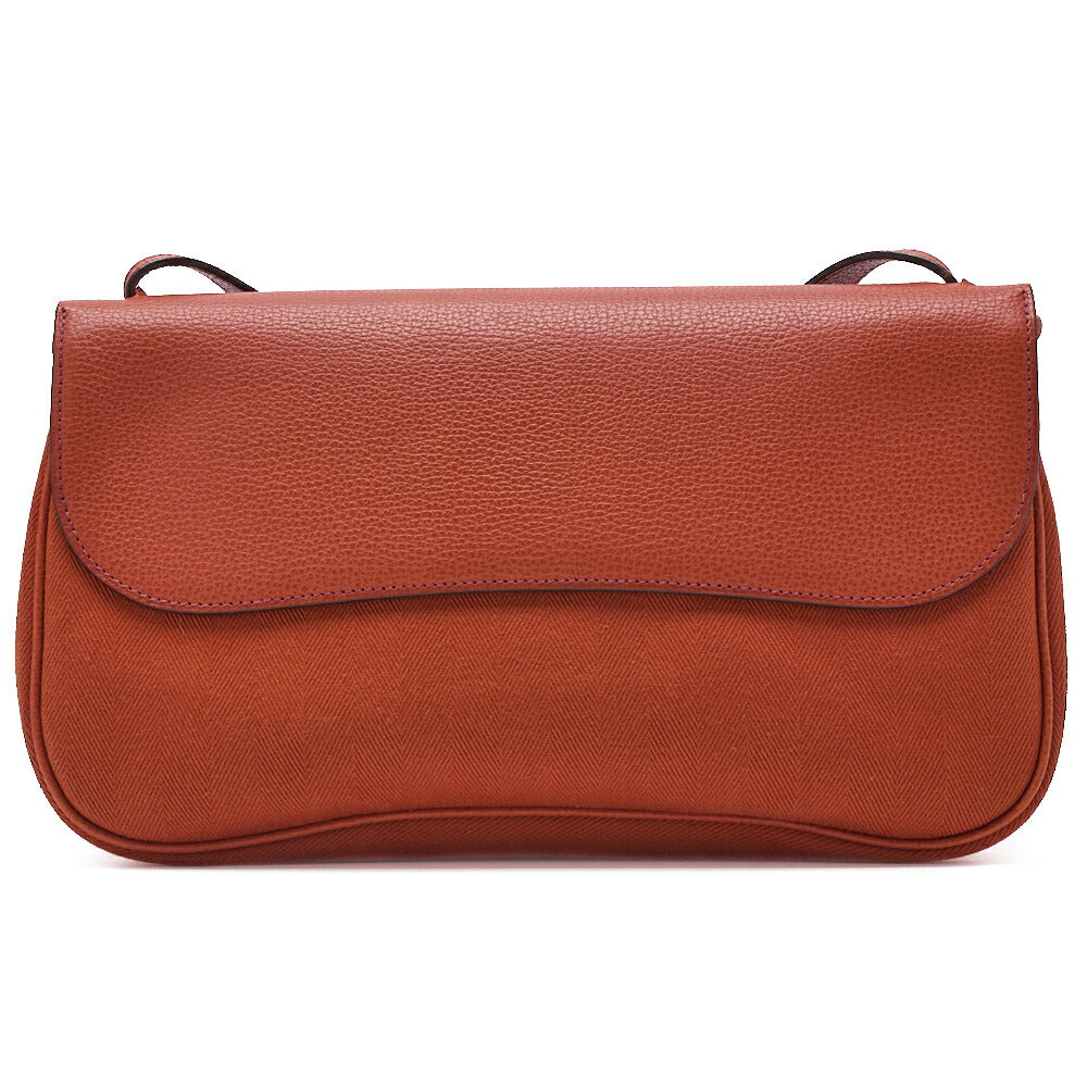 HERMES Shoulder Bag Sack Colorado MM, Liège Canvas, Orange, Silver-Tone Hardware, Pre-Owned - Vintage La Charme