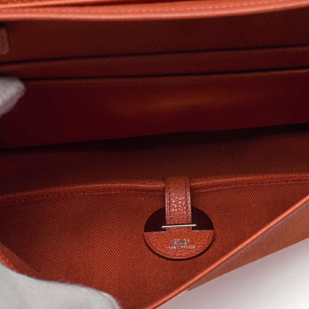 HERMES Shoulder Bag Sack Colorado MM, Liège Canvas, Orange, Silver-Tone Hardware, Pre-Owned - Vintage La Charme