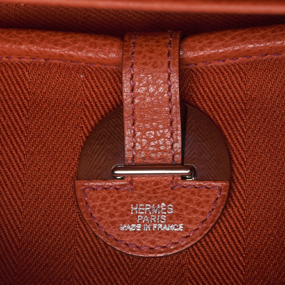 HERMES Shoulder Bag Sack Colorado MM, Liège Canvas, Orange, Silver-Tone Hardware, Pre-Owned - Vintage La Charme