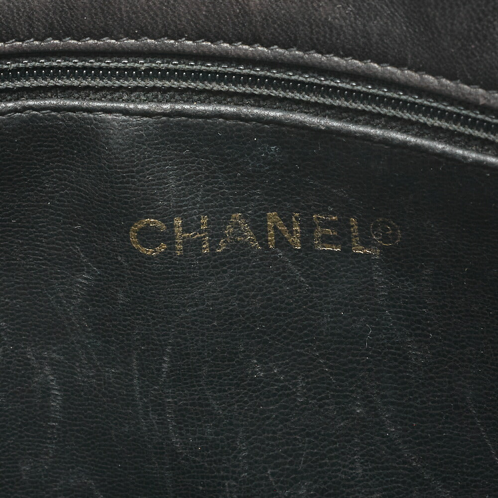 Chanel Shoulder Bag, Outside Flap, Double Chain Shoulder, Lambskin, Black, Gold-Tone Hardware, Pre-Owned - Vintage La Charme