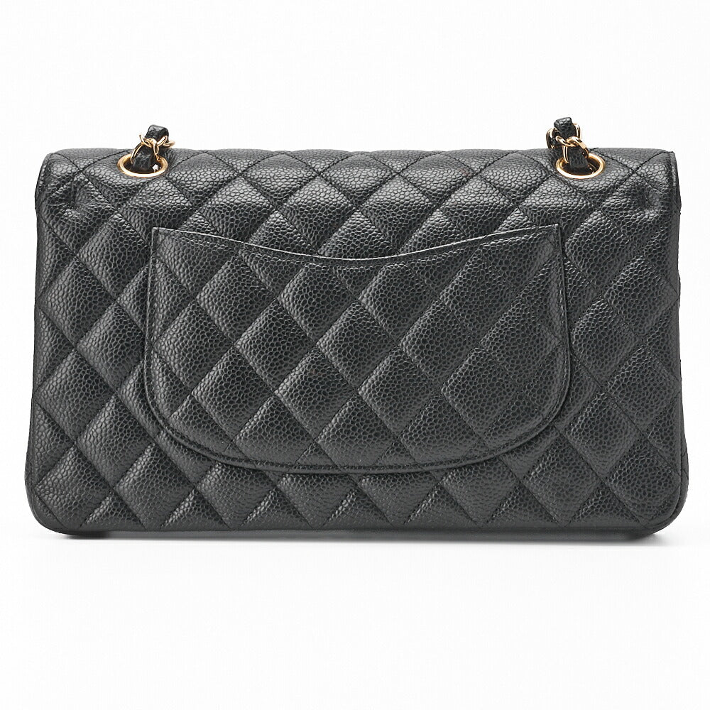 CHANEL Shoulder Bag, Matelasse Turn Lock Double Flap 25, Caviar Skin, Black, Gold-Tone Hardware, Pre-Owned - Vintage La Charme