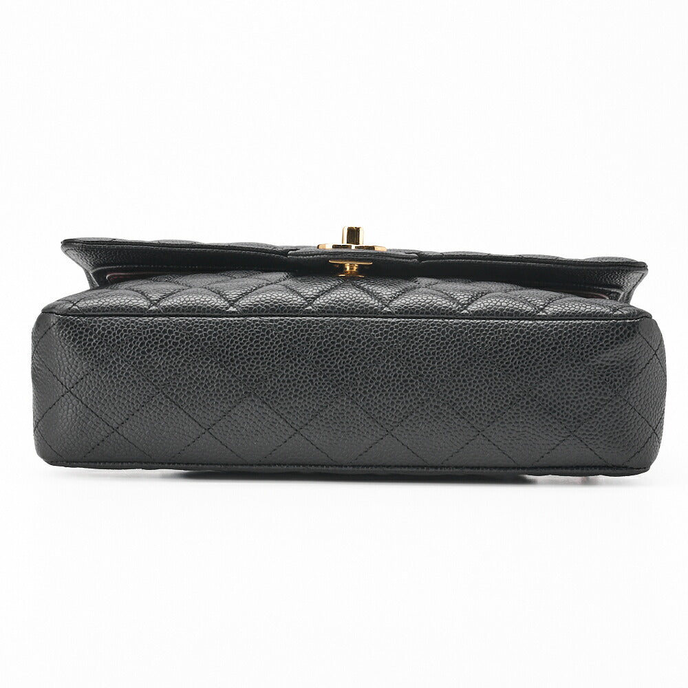 CHANEL Shoulder Bag, Matelasse Turn Lock Double Flap 25, Caviar Skin, Black, Gold-Tone Hardware, Pre-Owned - Vintage La Charme