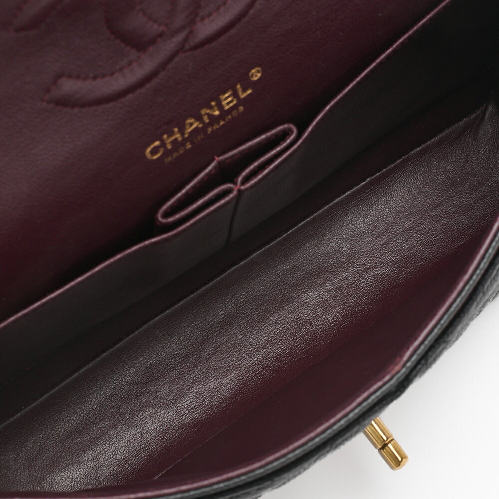 CHANEL Shoulder Bag, Matelasse Turn Lock Double Flap 25, Caviar Skin, Black, Gold-Tone Hardware, Pre-Owned - Vintage La Charme