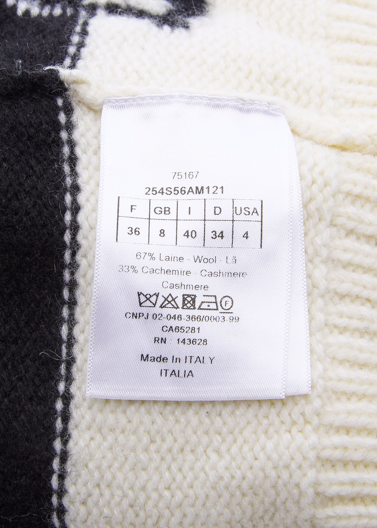 Dior Hoodie, Knit, Cut and Sew, Wool Cashmere Blend, Ivory, Silver-Tone Hardware, Pre-Owned - Vintage La Charme
