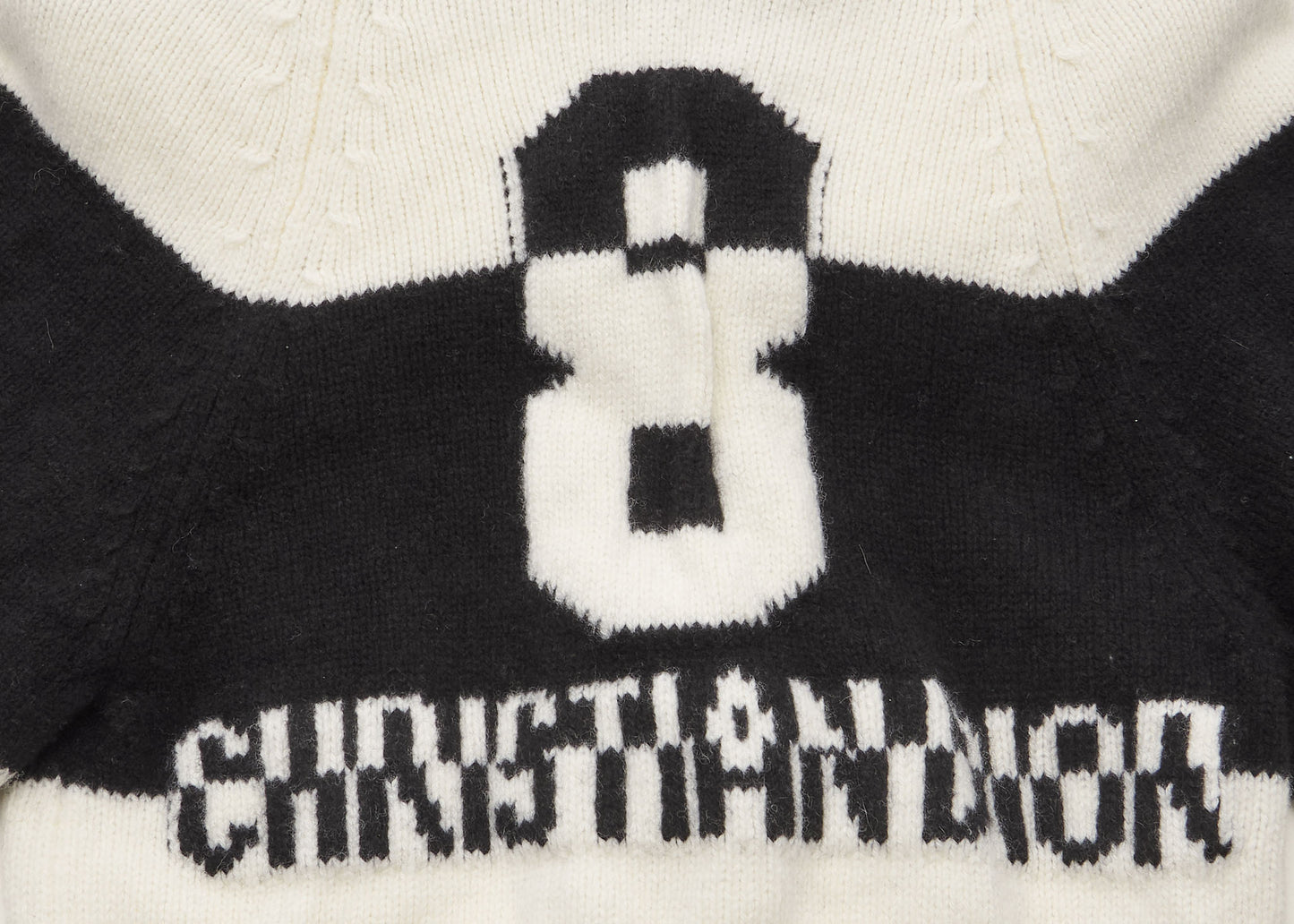 Dior Hoodie, Knit, Cut and Sew, Wool Cashmere Blend, Ivory, Silver-Tone Hardware, Pre-Owned - Vintage La Charme