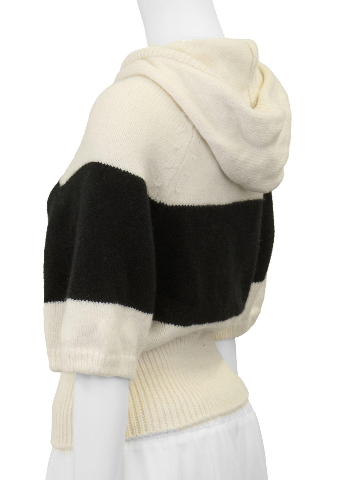 Dior Hoodie, Knit, Cut and Sew, Wool Cashmere Blend, Ivory, Silver-Tone Hardware, Pre-Owned - Vintage La Charme