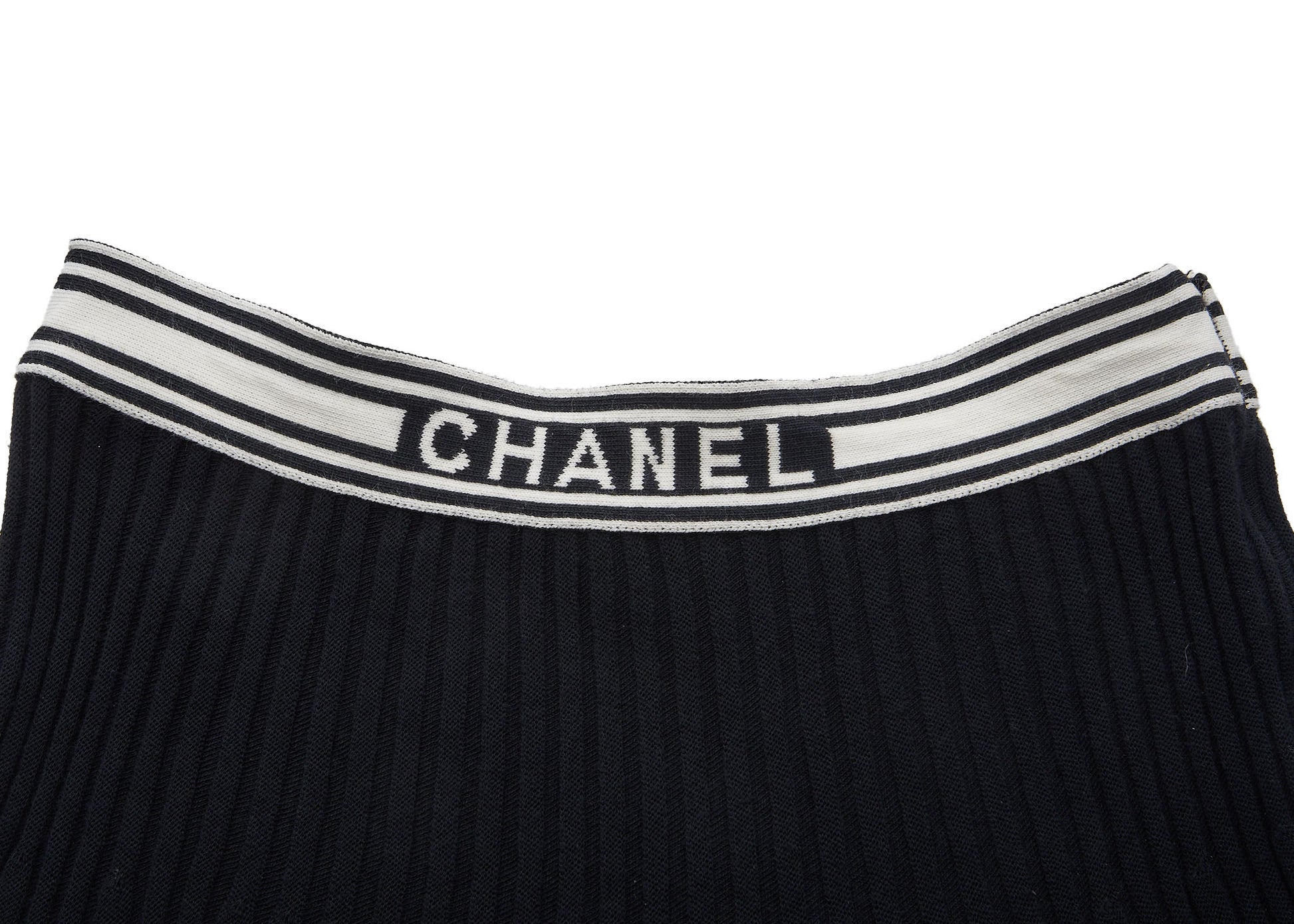 CHANEL Cardigan Skirt Set, Coco Button, Knit, Cotton, Black, Gold-Tone Hardware, Pre-Owned - Vintage La Charme