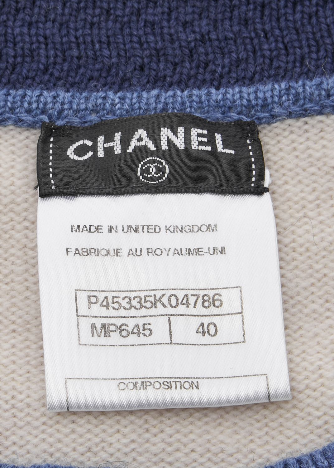 CHANEL Cardigan, Coco Button, Cashmere, Grey, Silver-Tone Hardware, Pre-Owned - Vintage La Charme