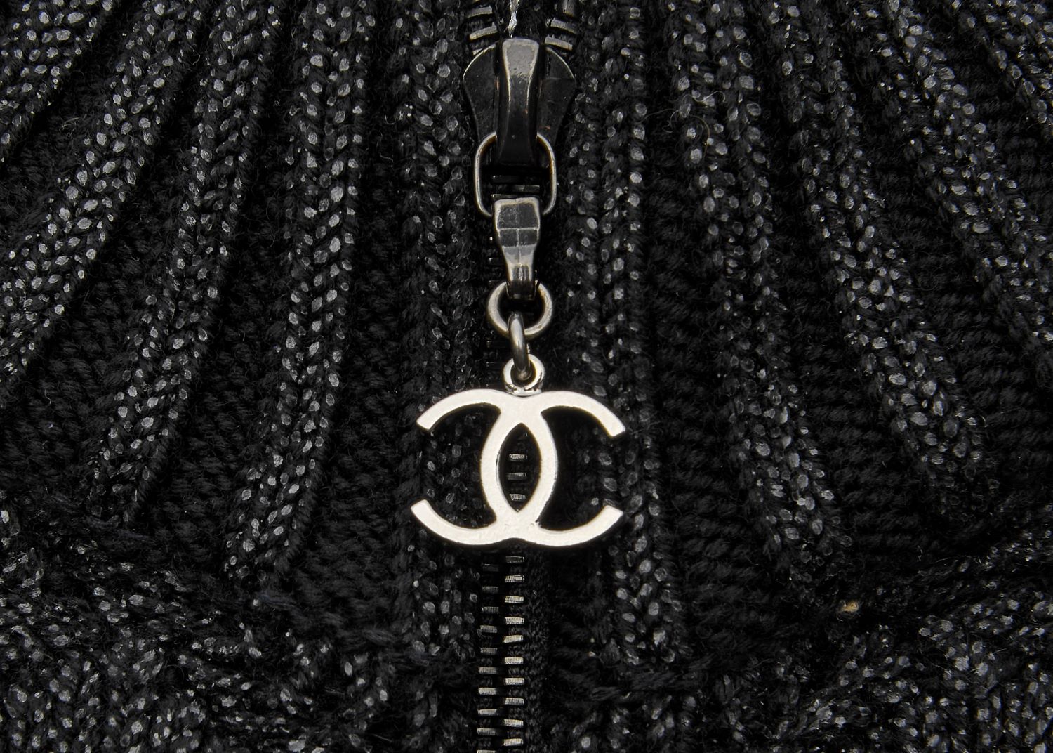 CHANEL Blouson Jacket, Coco Charm, Long Sleeve, Wool Nylon Blend, Black, Gold-Tone Hardware, Pre-Owned - Vintage La Charme