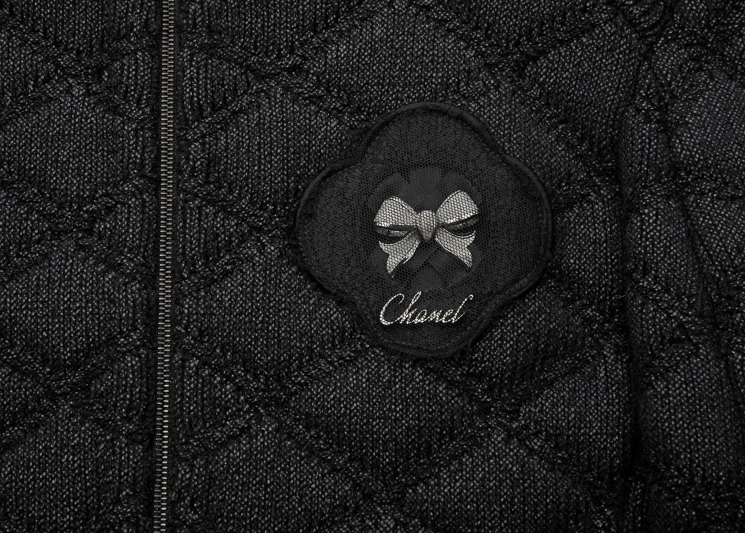 CHANEL Blouson Jacket, Coco Charm, Long Sleeve, Wool Nylon Blend, Black, Gold-Tone Hardware, Pre-Owned - Vintage La Charme