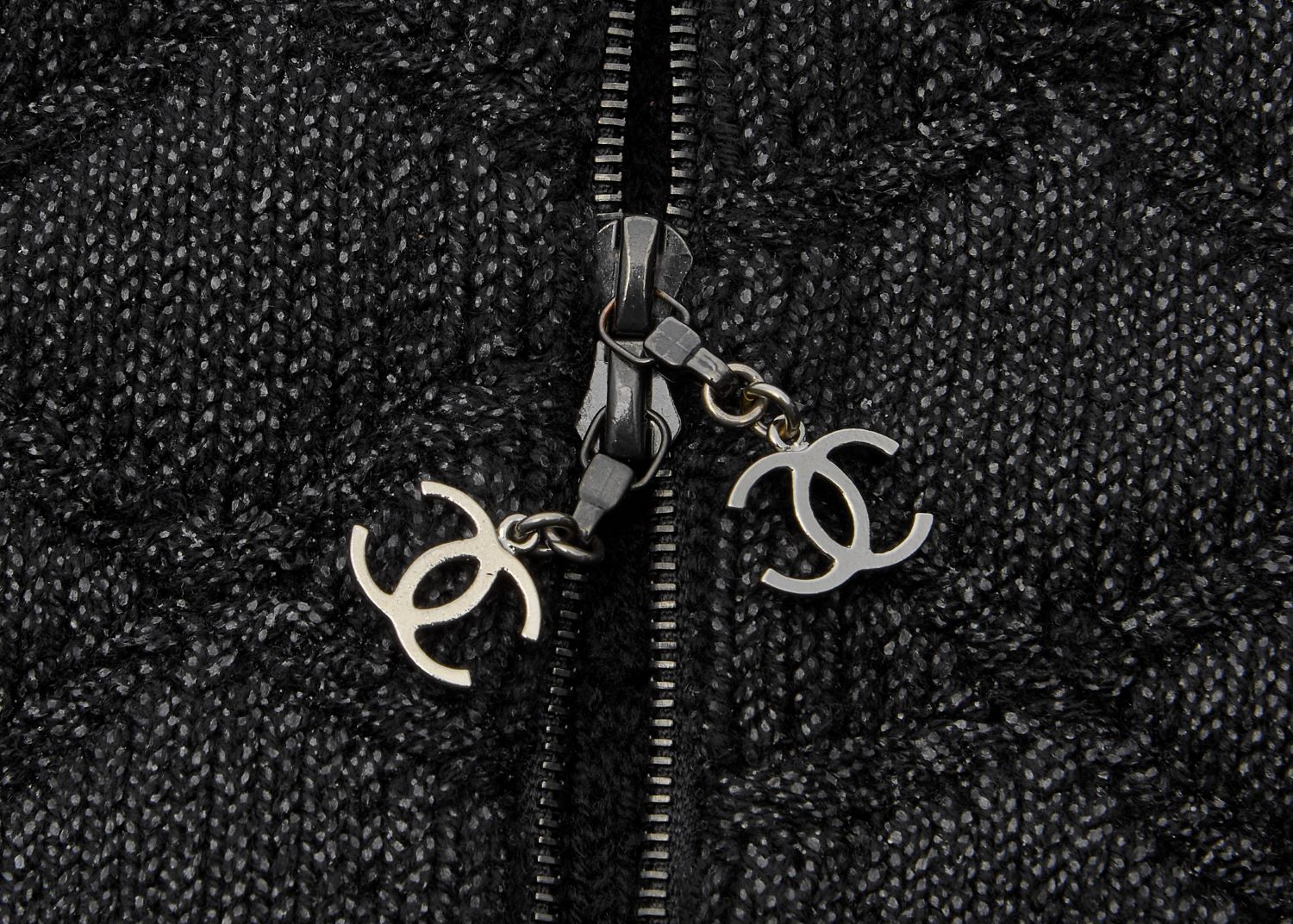 CHANEL Blouson Jacket, Coco Charm, Long Sleeve, Wool Nylon Blend, Black, Gold-Tone Hardware, Pre-Owned - Vintage La Charme