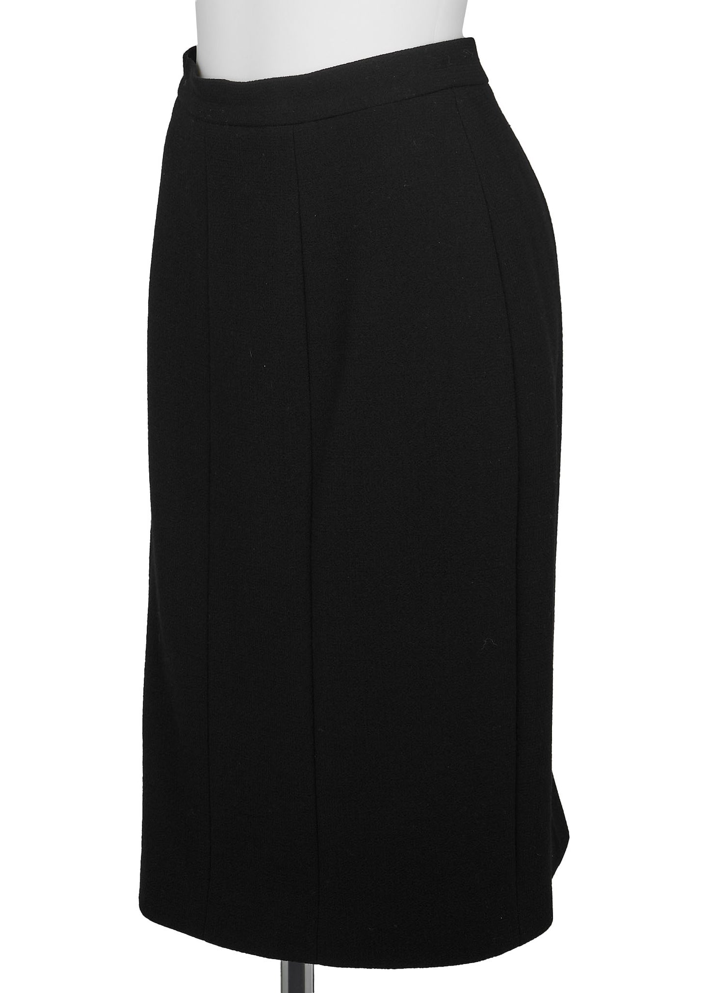 CHANEL Jacket Skirt Set, Coco Button, Wool, Black, Pre-Owned - Vintage La Charme