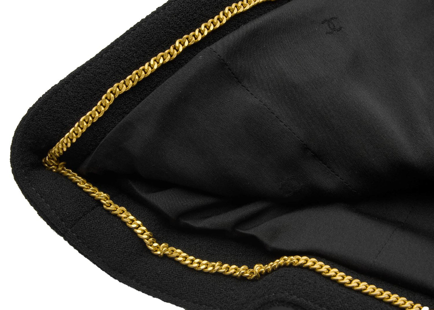 CHANEL Jacket Skirt Set, Coco Button, Wool, Black, Pre-Owned - Vintage La Charme