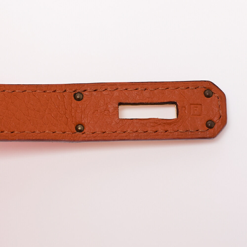 HERMES Birkin 35 Handbag Tryon Clément Leather Clément Orange Gold-Tone Hardware Pre-Owned - Vintage La Charme